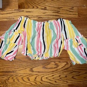 Forever 21 Striped Off the Shoulder Blouse